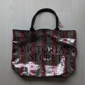 Victoria's Secret XL Sequin tote bag NWT